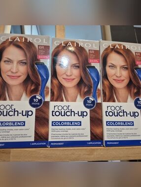 Lot Of 3 Clairol Root Touch-Up Colorblend Hair Color - Color 6R Light Auburn